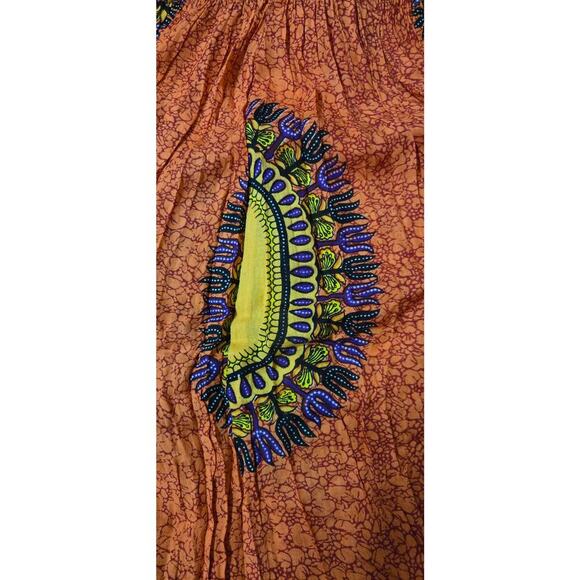 Advance Apparel Vintage women's sundress strapless orange One Size beachy boho - Picture 9 of 9